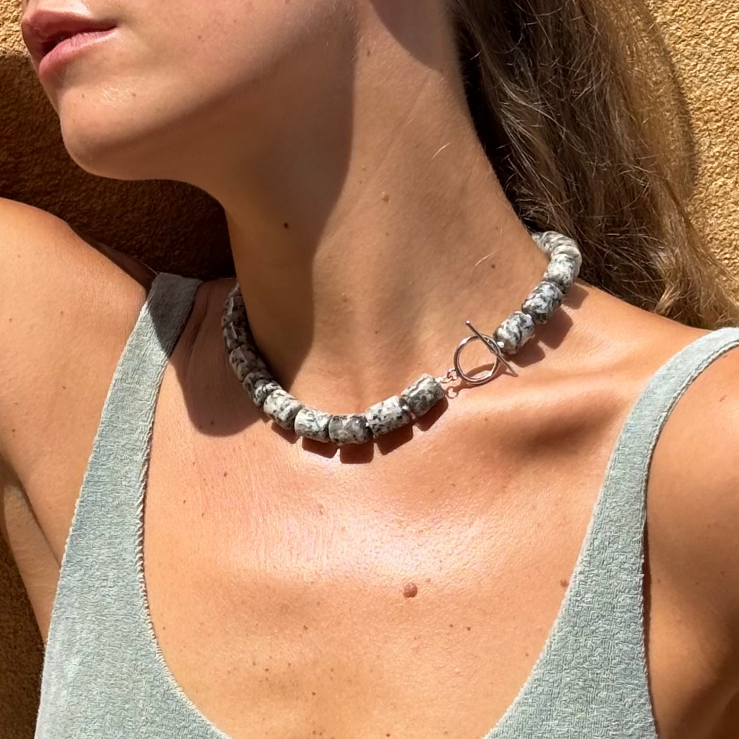 Grey agate necklace