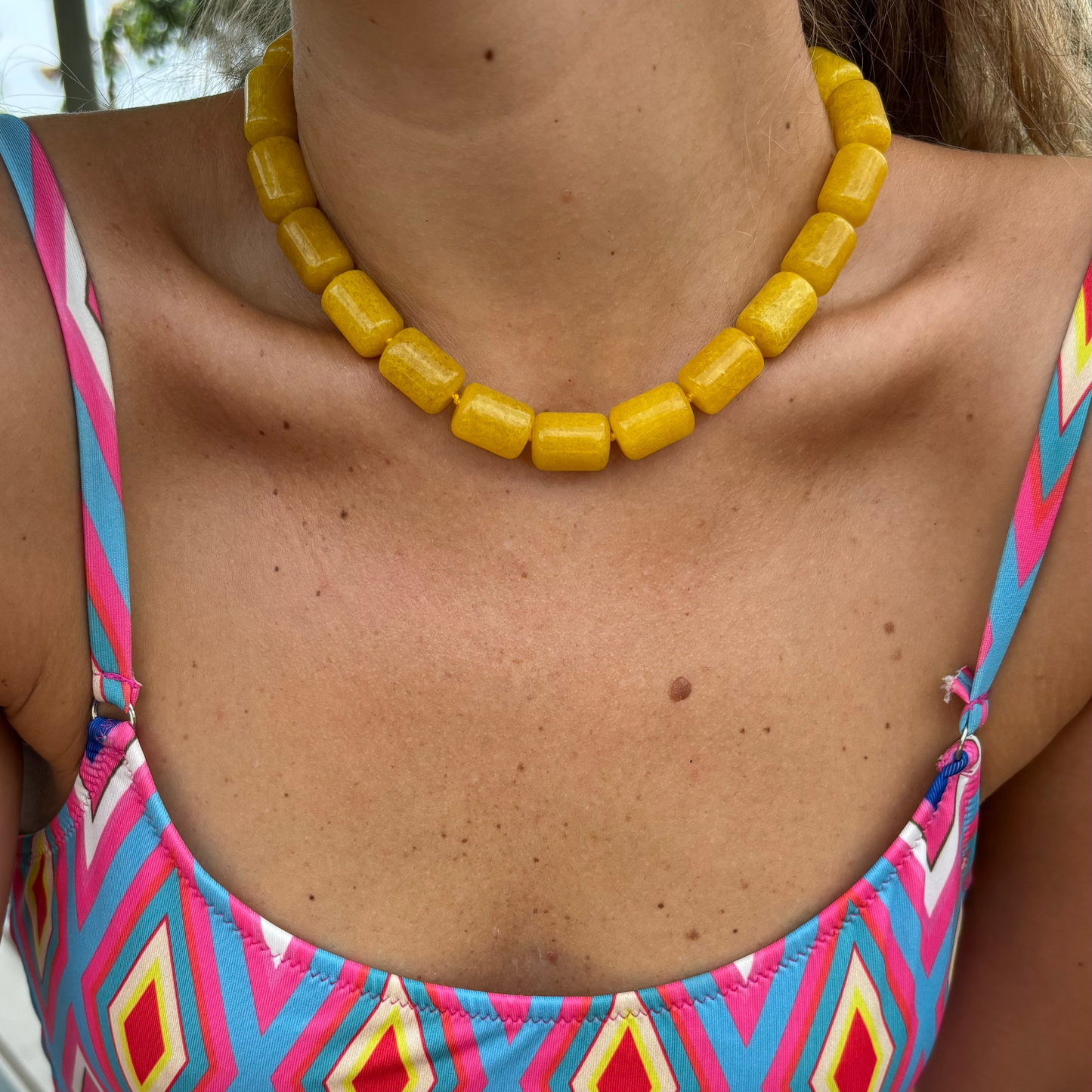 Yellow agate necklace